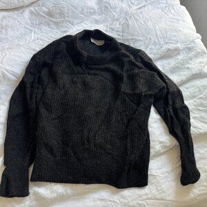 Everlane Oversized Alpaca Crew Black/Charcoal XS